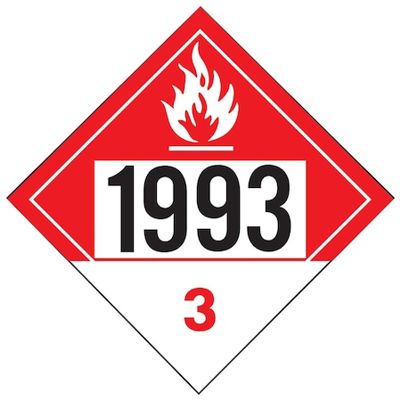 Das Flammable Class 3 No 1993 Placard 40504